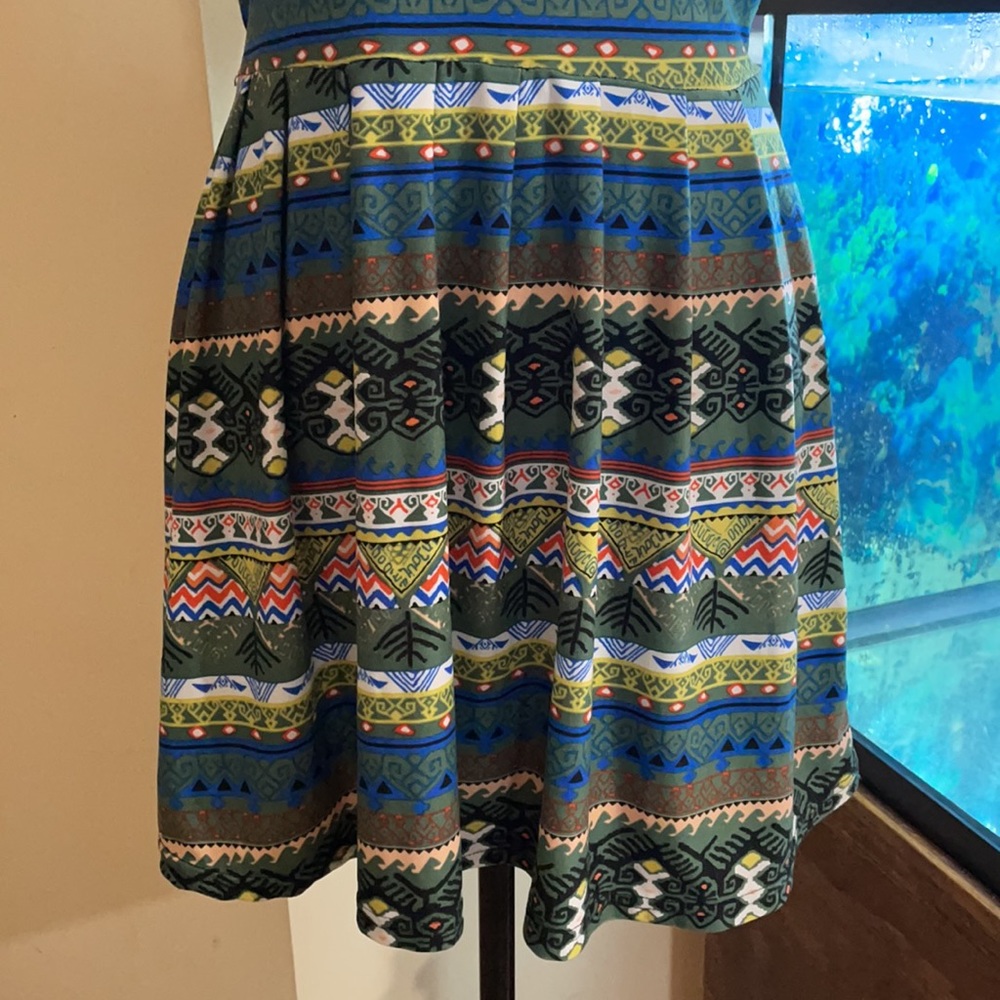Green Aztec Mini Dress - Picture 3 of 5